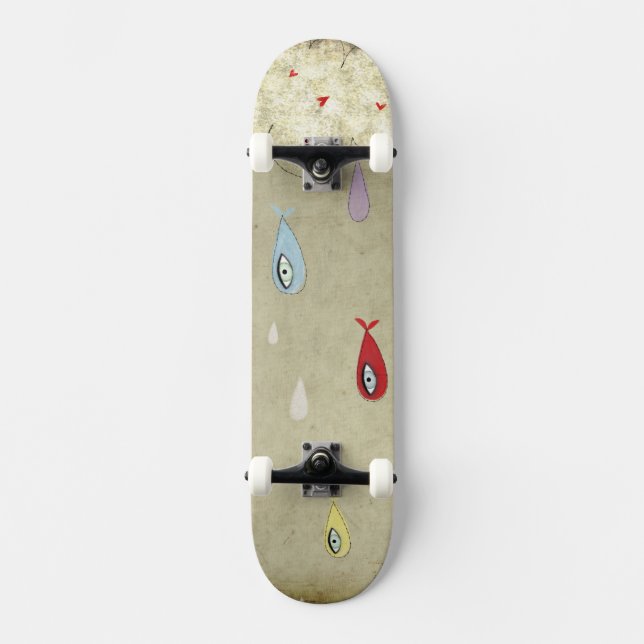 Fishes Rain Skateboard (Front)