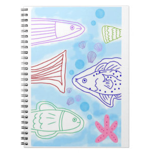 Fishes seaside art notebook