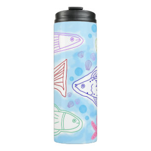 Fishes seaside art thermal tumbler