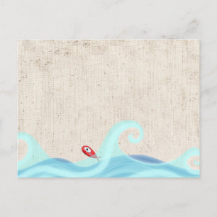 Fishes Surfing Waves Postcard