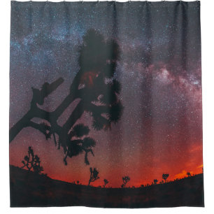 FISHEYE PHOTOGRAPHY OF SILHOUETTE TREE SHOWER CURTAIN