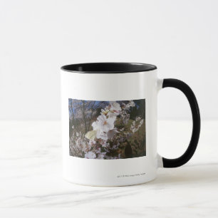 Fisheye view of Butterfly on flower Mug