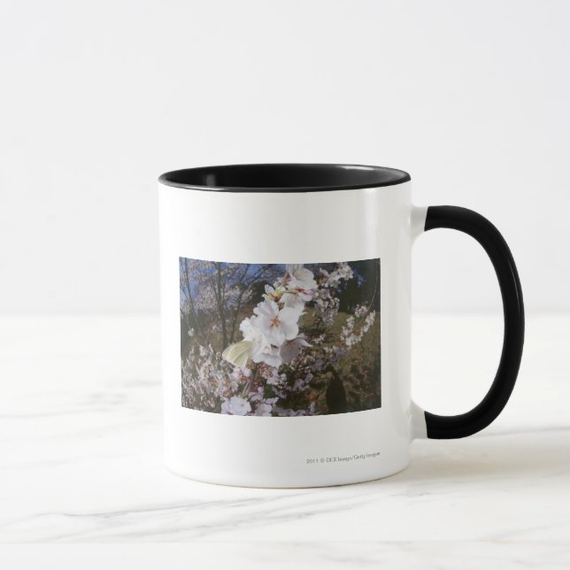 Fisheye view of Butterfly on flower Mug (Right)