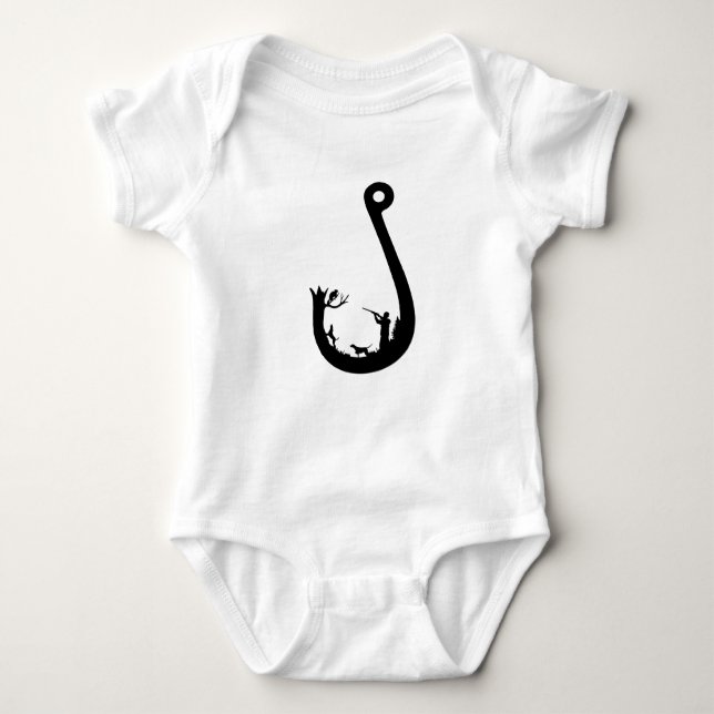 Fishhook Coon Hunter Coonhounds Treeing Coon Baby Bodysuit (Front)