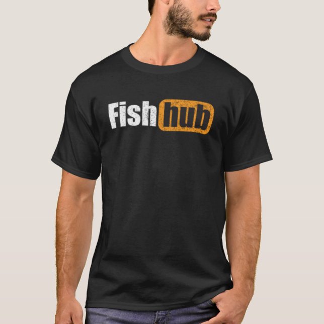 Fishhub Fisher Trout aquatic Bait Pond saltwater f T-Shirt (Front)