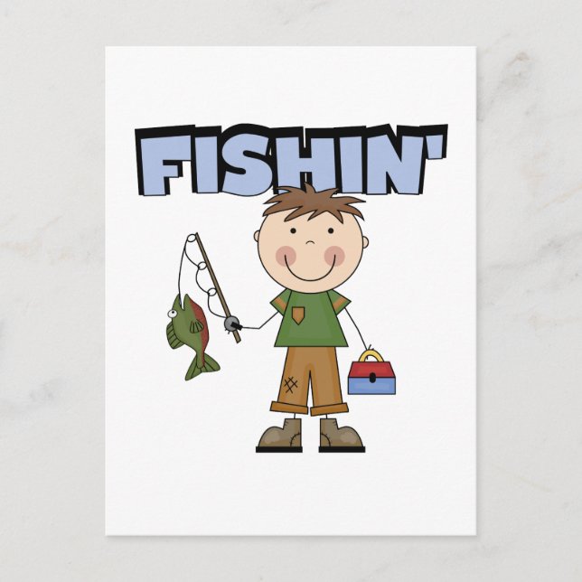 Fishin' Boy Tshirts and Gifts Postcard (Front)