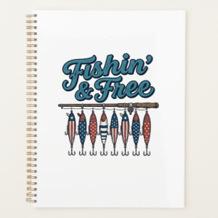 Fishin’ & Free Patriotic Fishing Lure Vintage Planner