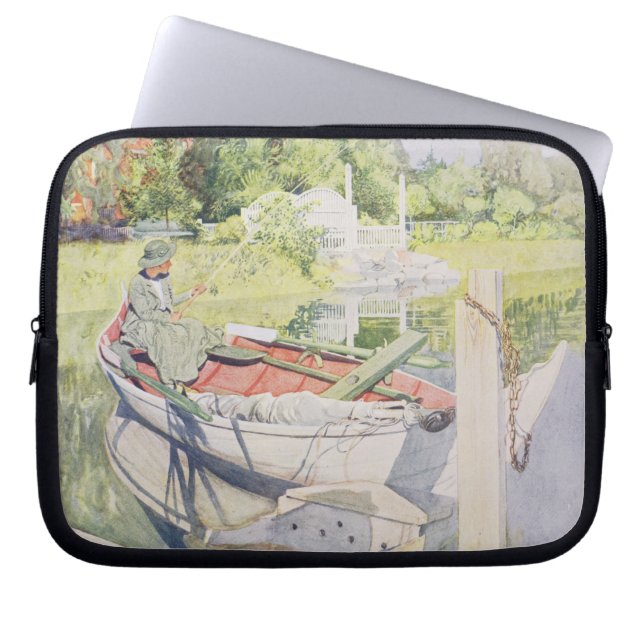 Fishing, 1909 laptop sleeve (Front)