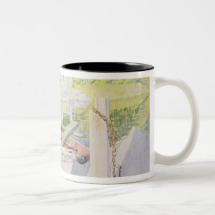 Fishing, 1909 Two-Tone coffee mug