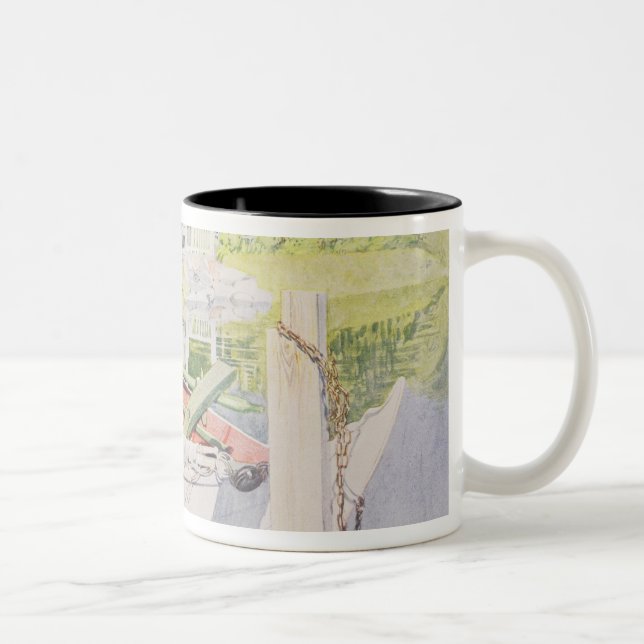 Fishing, 1909 Two-Tone coffee mug (Right)