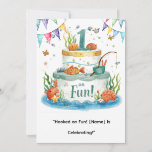Fishing 1st Birthday for Little Anglers Party  Invitation