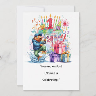 Fishing 1st Birthday for Little Anglers Party  Invitation