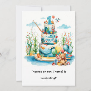 Fishing 1st Birthday for Little Anglers Party  Invitation