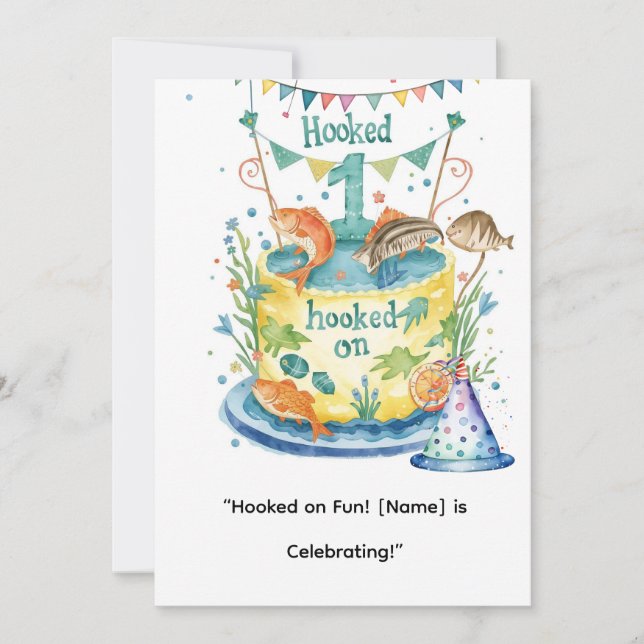 Fishing 1st Birthday for Little Anglers Party  Invitation (Front)