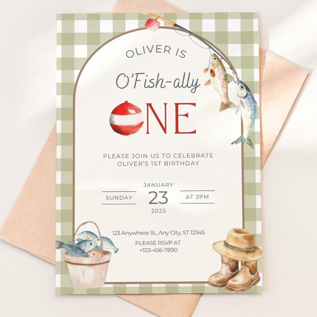 Fishing 1st Birthday Invitation O Fishally One Inv (Creator Uploaded)