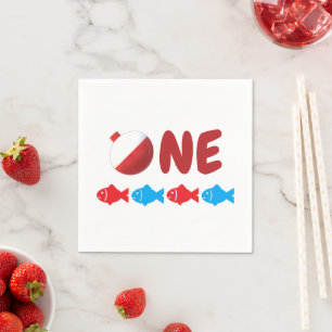Fishing 1st Birthday Napkin