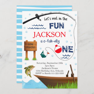 Fishing 1st Birthday O-Fish-Ally One Invite