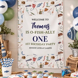 Fishing 1st Birthday   O-Fish-Ally One party Banner