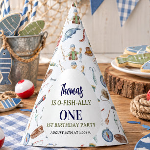 Fishing 1st Birthday O-Fish-Ally One party Hat