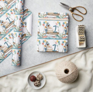 Fishing 1st Birthday Wrapping Paper