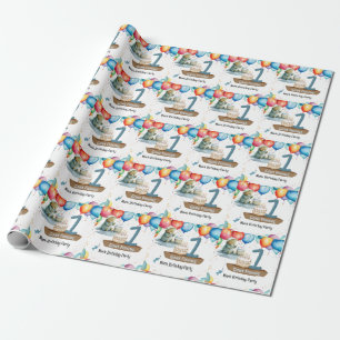 Fishing 1st Birthday  Wrapping Paper