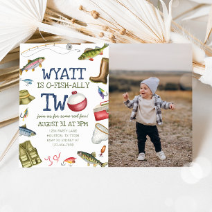 Fishing 2nd Birthday Photo Invitation