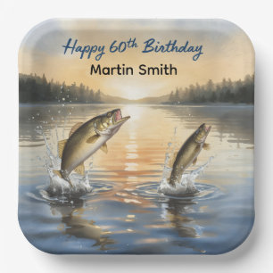 Fishing 60th birthday 60th birthday paper plate
