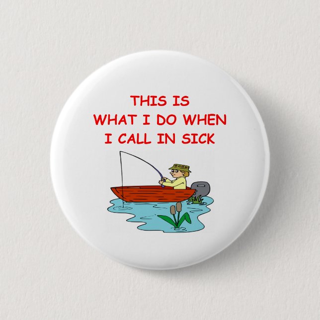 FISHing 6 Cm Round Badge (Front)