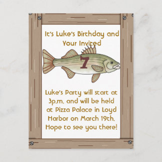 Fishing 7th Birthday Party Boys Invitation