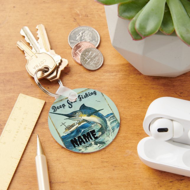 Fishing, add name or text keychain (Desk)