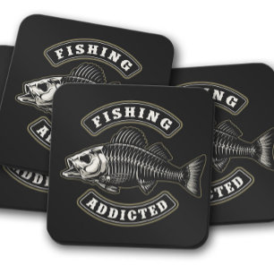 Fishing Addicted Coaster   Fish Cork Coaster Set