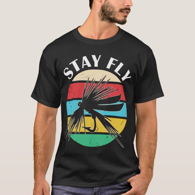 Fishing Adventure Retro Sunset Design T-Shirt (Front)