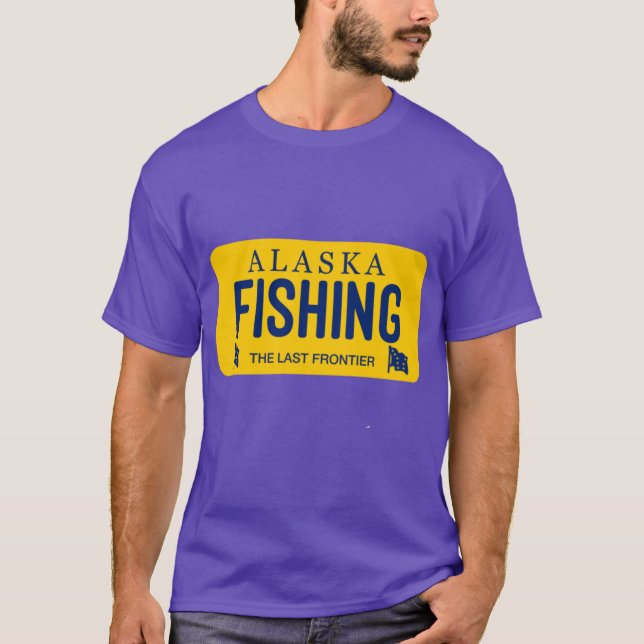 Fishing Alaska License Plate T-Shirt (Front)