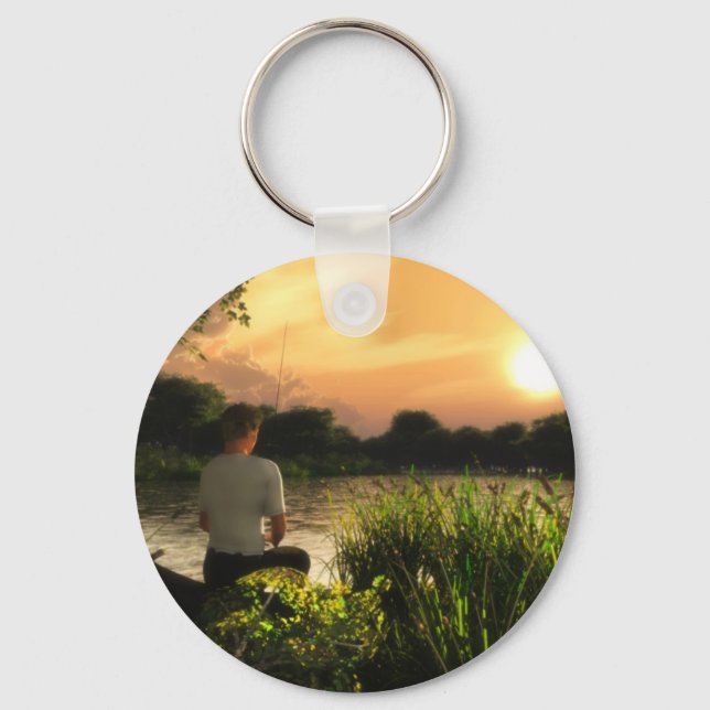 Fishing Alone Keychain (Front)