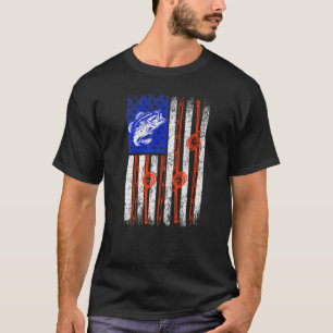 Fishing American Flag 4th Of July Usa Patriotic Fi T-Shirt
