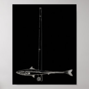 Fishing American Flag B Fish Men Women Fisher Fish Poster