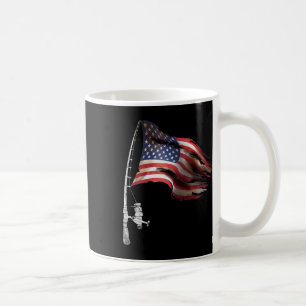 Fishing American Flag Fisherman Patriotic Day 4th Coffee Mug