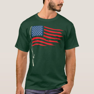 Fishing American Flag Fisherman Patriotic Day 4th T-Shirt