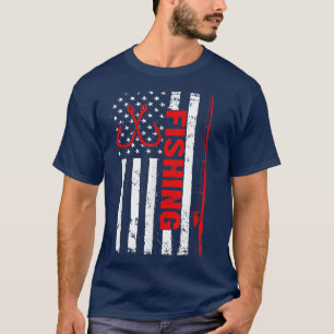 Fishing American Flag Fisherman Patriotic Day 4th T-Shirt