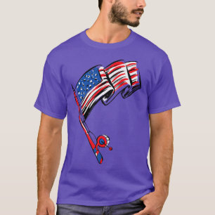 Fishing American Flag Fisherman Patriotic Day 4th T-Shirt