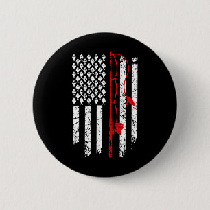 Fishing American Flag Husnd Son Grandson Funny Fis 6 Cm Round Badge