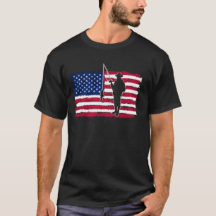 Fishing American Flag Patriotic day 4th of July Fi T-Shirt