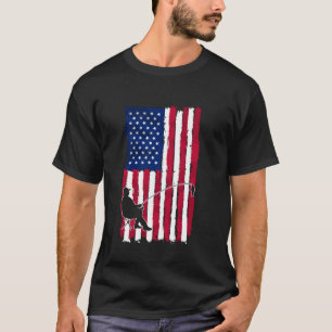Fishing American Flag Patriotic day 4th of July Fi T-Shirt