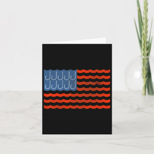 Fishing American Flag Patriotic Fishing 4th Of Jul Card