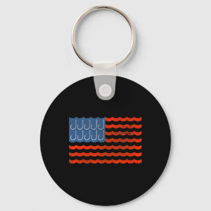 Fishing American Flag Patriotic Fishing 4th Of Jul Key Ring