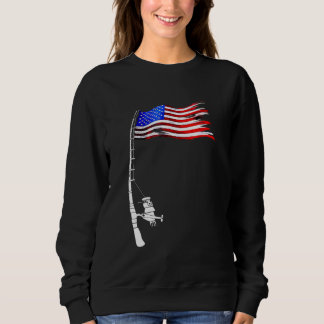 Fishing American Flag Sweatshirt