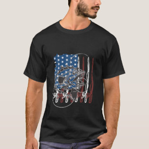 Fishing American Flag Vintage T USA Bass Fisherman T-Shirt