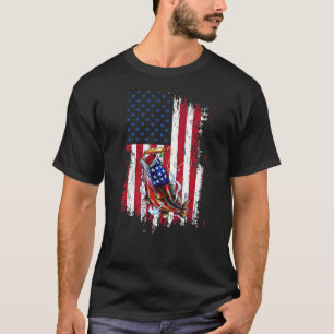 Fishing American Flag Vintage Usa Fisherman 1 T-Shirt