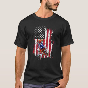 Fishing American Flag Vintage Usa Fisherman T-Shirt