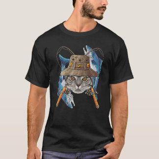 Fishing American Shorthair Outdoor Fisherman Cat F T-Shirt